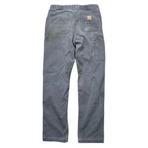 Carhartt Rugged Flex Relaxed Fit Canvas Knit Lined Utility Work Pants 32x32 Gray